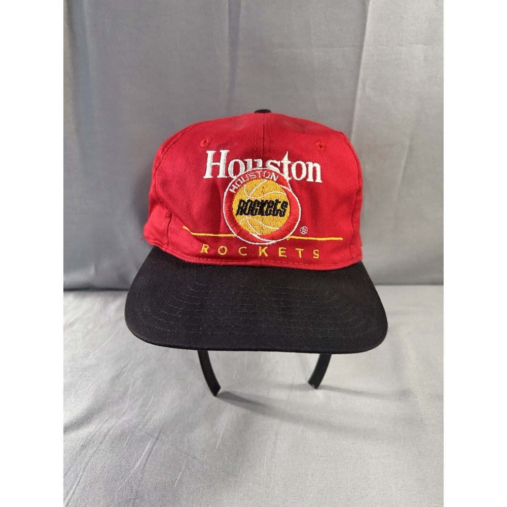 Vintage 90's Houston‎ Rockets Hat Embroidered Team Graphics By Twin Has Crease